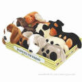 Novelty Plush Dog FM Scan Radios in Six Different Designs Packed in A Display Tray